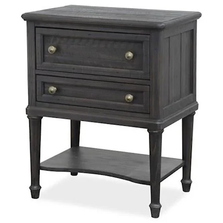 Two Drawer Nightstand with Legs